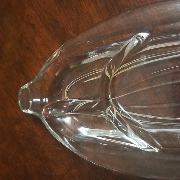 CORN ON THE COB PRESSED CLEAR GLASS DISHES W BUTTER/SALT COMPARTMENTS 6PIECES - Picture 2 of 4